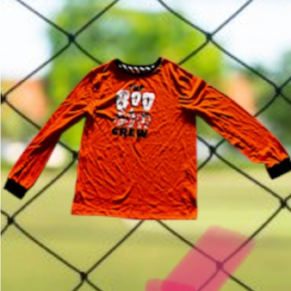 The Boo Crew Halloween Child Pajama Top XL/XG (14/16) Orange and black